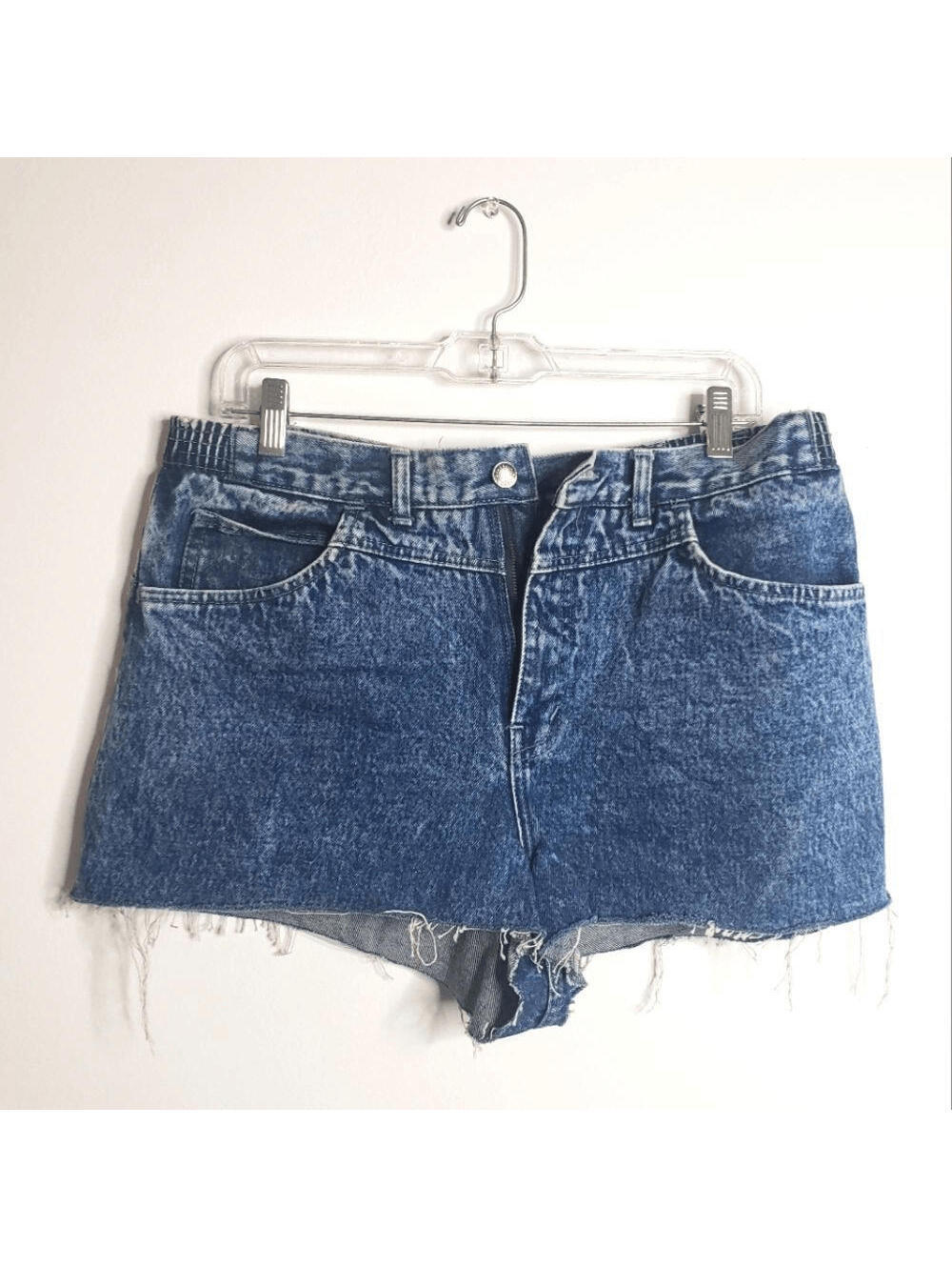 VTG Crop Denim Distressed Daisy Dukes Blue Denim Jean Shorts - size 31